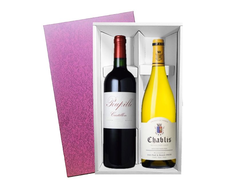 高級フランス紅白2本セット 化粧箱入｜ワイン通販の世界のワイン葡萄屋